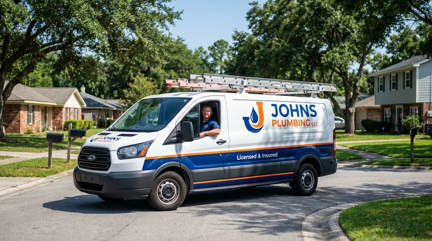 Johns Plumbing LLC service van in Manchester, KY