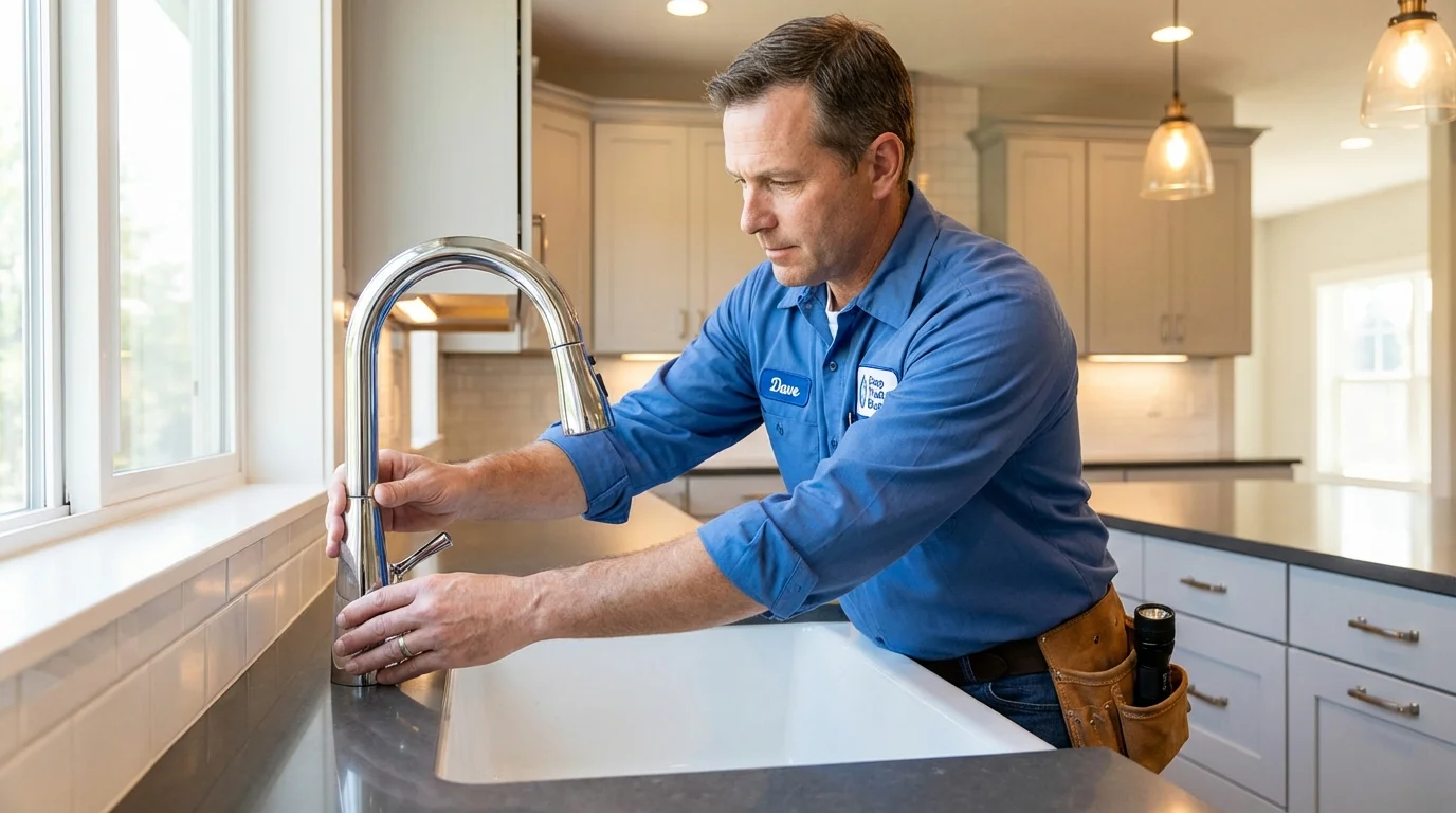 Kitchen faucet installation by Johns Plumbing LLC in Manchester